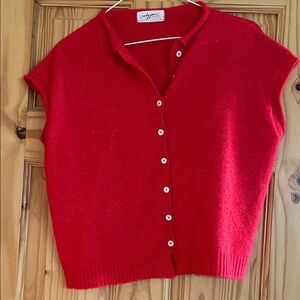 Carly Jean Los Angeles Red Cardigan Sweater